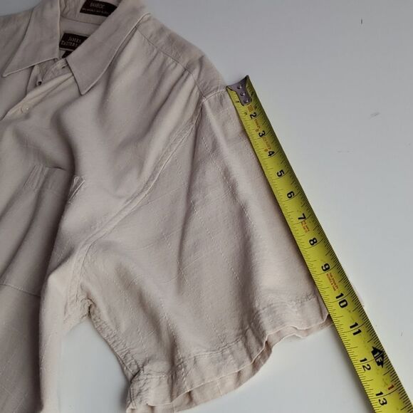 L BAMBOO JAMES TATTERSALL NATURAL KHAKI TAN LONG SLEEVE BUTTON DOWN SHIRT large - Picture 5 of 12